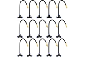 15 Pcs Brass Misting Nozzles Tee with Built in Hose 360 Degree Rotation Adjustable Water Mister Nozzles Thread Sprayer 0.043"