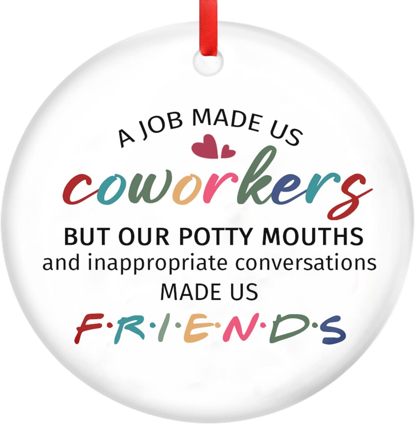 Ornaments - Gifts for Coworkers on Christmas, Funny Friend Gifts, Christmas Ornaments for Coworker Women, Friendship Gifts for Work Bestie, Women Friends, Christmas Decorations, Ceramic Ornaments