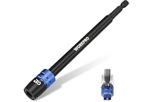 WORKPRO Drill Bit Extension, 6" Drill Screwdriver Bit Holder for Impact Driver Bits, 1/4 Inch Hex Shank Quick Release Extension Adapter, Ideal for Nuts, Drills and Socket Driver Adapters