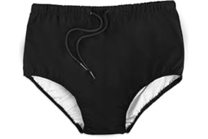 AQX Reusable Adult Swim Diapers Special Needs, Plastic Diaper Cover Leakproof, Swimmers Nappy Rubber Pant for Incontinence Protection Unisex (L, Black)