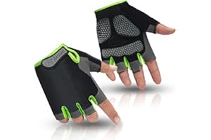 HuwaiH Bike Gloves for Men/Women, Cycling Gloves with Anti-Slip Shock-Absorbing Pad Half Finger Biking Bicycle Gloves