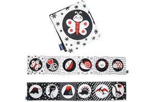 Duewry Black and White Baby Toys 0-3 Months, My First Educational Activity Cloth Book Toys, High Contrast Baby Book Toys for Boys Girls Toddler Infants 0-6 Months