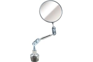 Ullman Devices C-2X Circular Inspection Mirror Magnetic Base - 2-1/4 in. Swivel-Free Angle Ball Joint Antenna Mirror. Inspection Tools