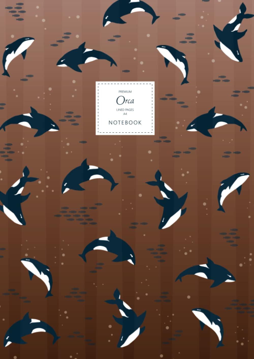 Orca Notebook - Lined Pages - A4 - Premium: (Bronze Edition) Fun notebook 192 lined pages (A4 / 8.27x11.69 inches / 21x29.7cm)