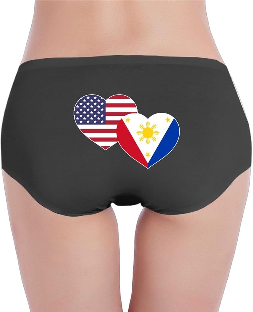 SWEETYZ Women's Panties US Filipino Flag Heart Seamless