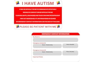 ELM CITY DIRECT Autism Awareness Wallet Cards with Emergency Contact Information, 5 Pack