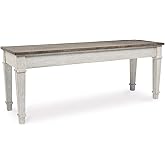 Signature Design by Ashley Skempton Farmhouse Storage Bench, Distressed Finish, Seat With Hidden Storage, Wood, 48" W x 15" D