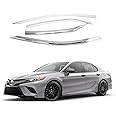 AUTOCLOVER Tape-On Rain Guards Window Visors 4 Pcs Set for Toyota Camry 2018 2019 2020 2021 2022 2023 2024 / Window Deflectors, Out-Channel Vent Shades (Chrome)