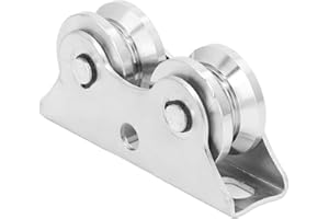 V-Shaped grooved Wheel, wear-Resistant Durable Stainless Steel Pulley with Bracket for Roller shutters