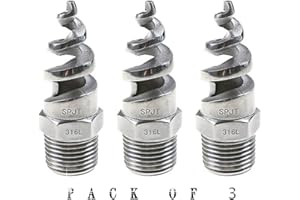 Beduan 1/2" Male Spiral Cone Atomization Nozzle Stainless Steel(316) Dust Remove Atomized Sprayer for Gas Cooling, Washing, Fire Proof (Pack of 3)