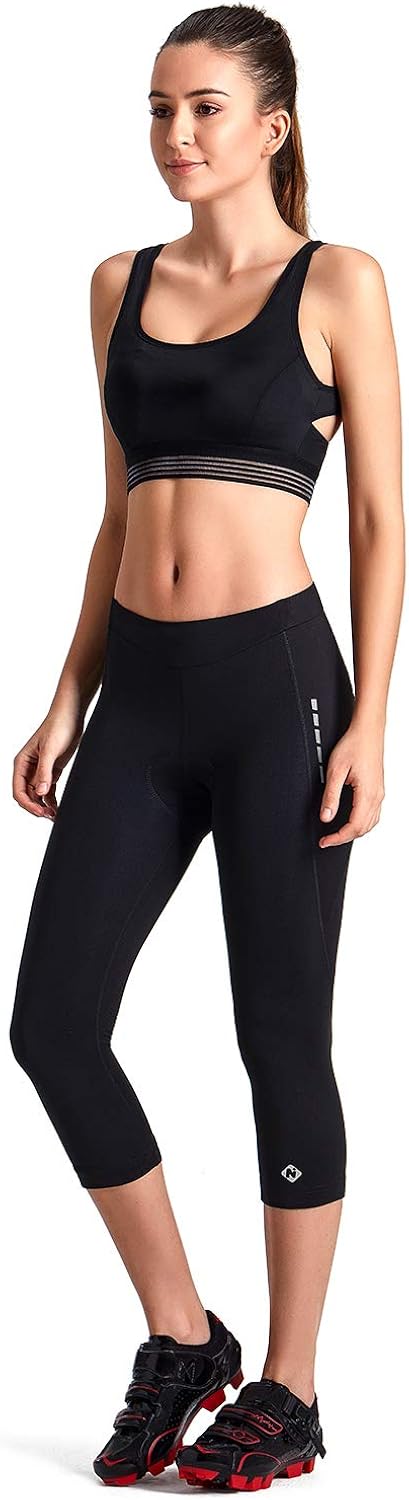 Naviskin Women's 3D Padded 3/4 Cycling Tights Bicycle Bike Riding Capris Pants: Clothing