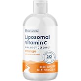 NativePath Liposomal Vitamin C 500mg, Orange, 30 Servings | From Whole-Food Amla, High Absorption Antioxidant, Supports Collagen Production, Soy-Free Liquid, Non-GMO