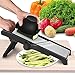 CaCaCook Stainless Steel Mandoline Slicer Adjustable Kitchen Food Mandolin Vegetable Julienne Slicer For Fruits And Vegetables From Paper-Thin To 6mm With 6 Stainless Steel Blades By Cacook - Black
