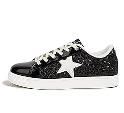 LUCKY STEP Women's Fashion Star Sneaker Lace Up Low