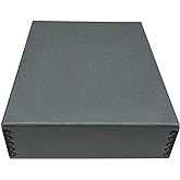 Golden State Art, Drop Front Archival Storage Box, Gray, 9.75x12.75x3 Inch | Acid-Free Museum Box with Metal Edge Corner, for Storing Artwork Photos Documents Prints Arts And Crafts