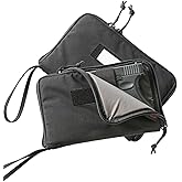 DUOLUDA 2-Pack Soft Pistol Cases Handgun Case Soft Pistol Rug Case Tactical Handgun Storage Pouch with for Hunting Shooting Range Sports Home storage，「3 of ID Patches Included」