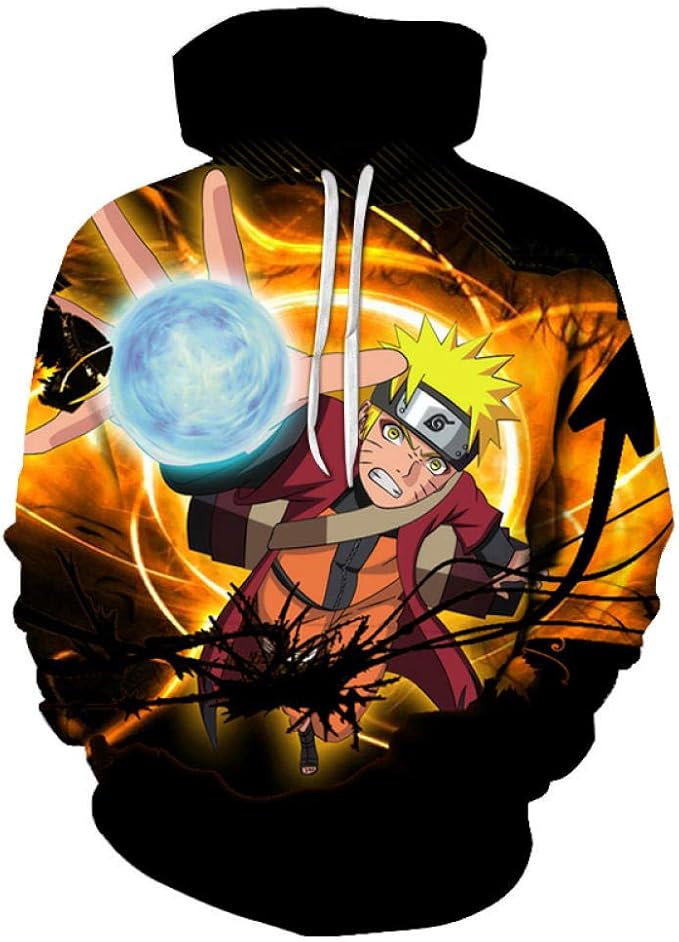 TSHIMEN Mens Tops Long Sleeve Naruto Hoodie Sweatshirt 2019 Tide 