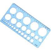 Plastic Circle Stencil Template - Multi-Function Circle Template for Drawing, Drafting Tools - Blue