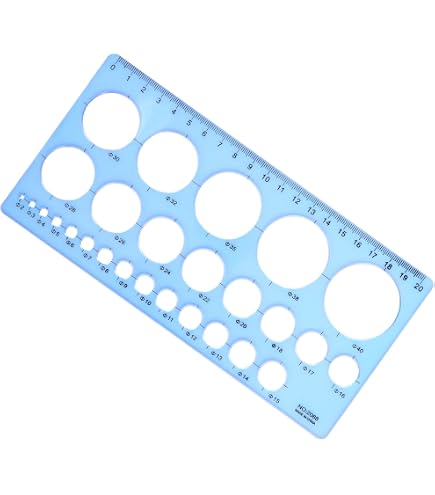 2-Piece Circle Template Ruler Set - Geometric Drawing Stencils For Drafting, Art, School
