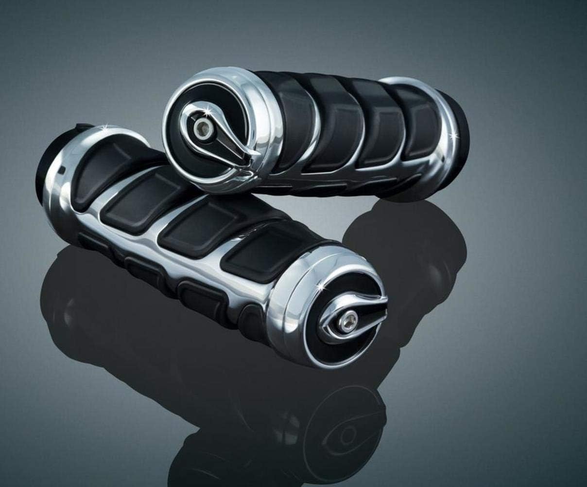 Kuryakyn 6375 Premium Kinetic Handlebar Grips for Kawasaki, Suzuki, Victory & Yamaha Motorcycles, Chrome, 1 Pair: Automotive