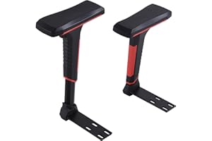 Frassie Height Adjustable Chair Armrest Pair, Gaming Boss Chair Arms Set Replacement 4D (Red)