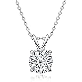 The Diamond Channel Certified LAB GROWN 0.25-4.00ct Diamond Necklace for Women, 14 Karat Solid Gold 4-Prong Necklace, Gold Diamond Necklace For Women(16 + 2 Inch Extender)