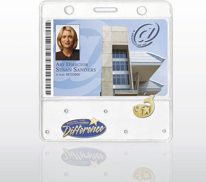 Badge Holder Lapel Pin Display 3 3/4" x 2 5/8 Horizontal Office Products