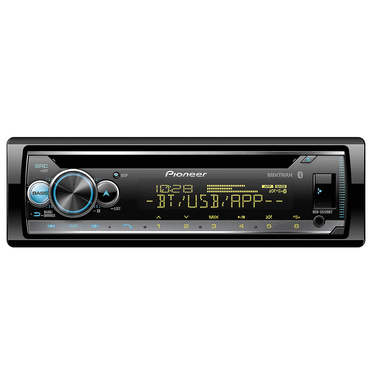 Pioneer DEH-S5120BT in-Dash Built-in Bluetooth CD, MP3, Front USB, Auxiliary, Pandora, AM/FM, Built in iPod, iPhone and iPad Controls, ARC Phone app, Dual Phone Connection Stereo Receiver