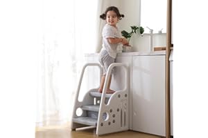 GUPAMIGA Toddler Step Stool for Kids，Toddler Step Ladder for Step Stool for Bathroom, Kitchen and Toilet Potty Training Learning Helper with Handles (Three Floors)