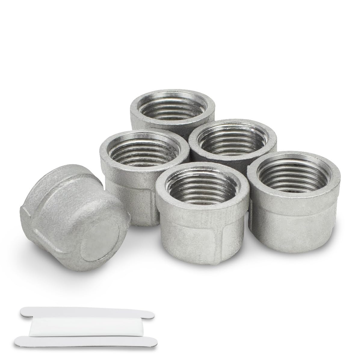 Bwintech 6 Pcs 1/2" Female BSP Stainless Steel 304 Female Cap Hex Socket Pipe Plug Fittings Connector for Pipe Connecting Conversion