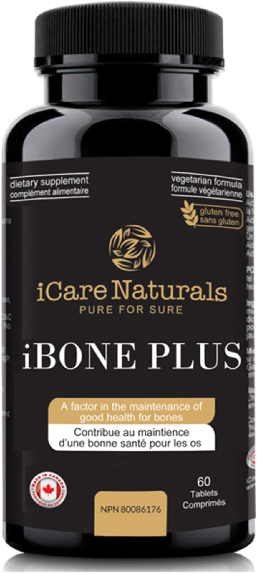 Icare Naturals Ibone Plus Calcium, Copper, Magnesium, Manganese, Zinc with Vitamin k1, Vitamin D3, 600 mg/1 mg/50 mg/1.8…