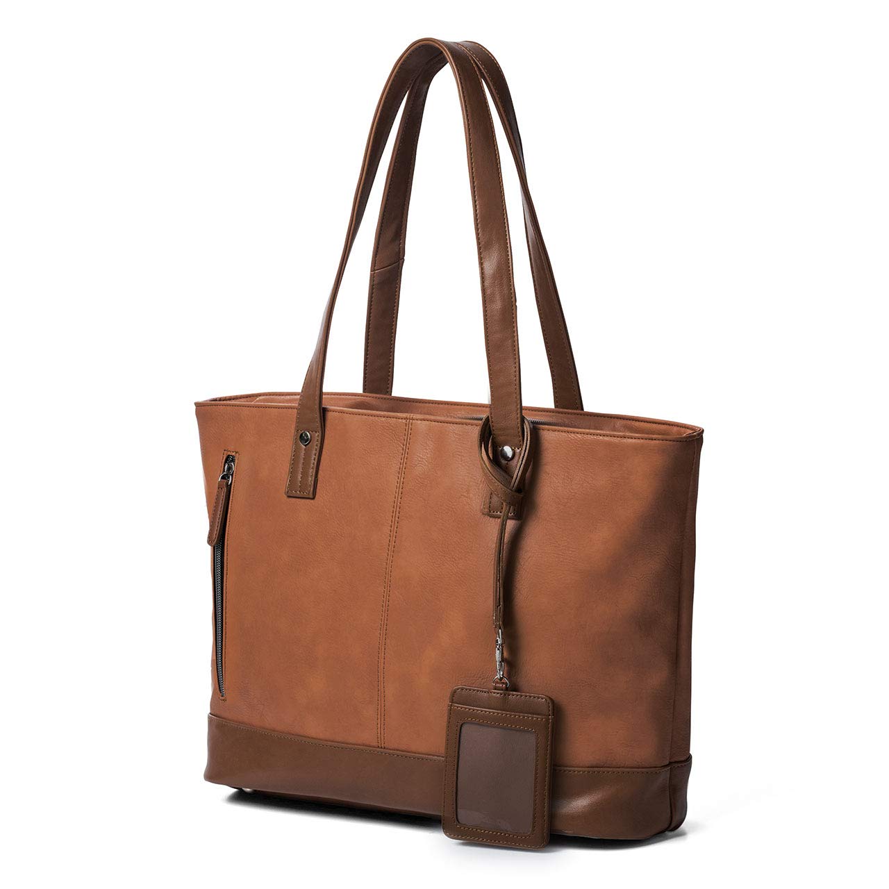 [サンワダイレクト] トートバッグ 大容量 9ポケット A4 / 13.3型PC収納 ペットボトルホルダー・パスケース付 ファスナー付き ブラウン 200-BAG153BR商品画像