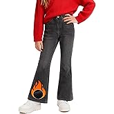 Blukraf Bell Bottoms for Girls Bootcut Jeans, Warm Winter Pants Kid Jeans Fleece Lined Leggings Girls Size 8/9/10/11/12