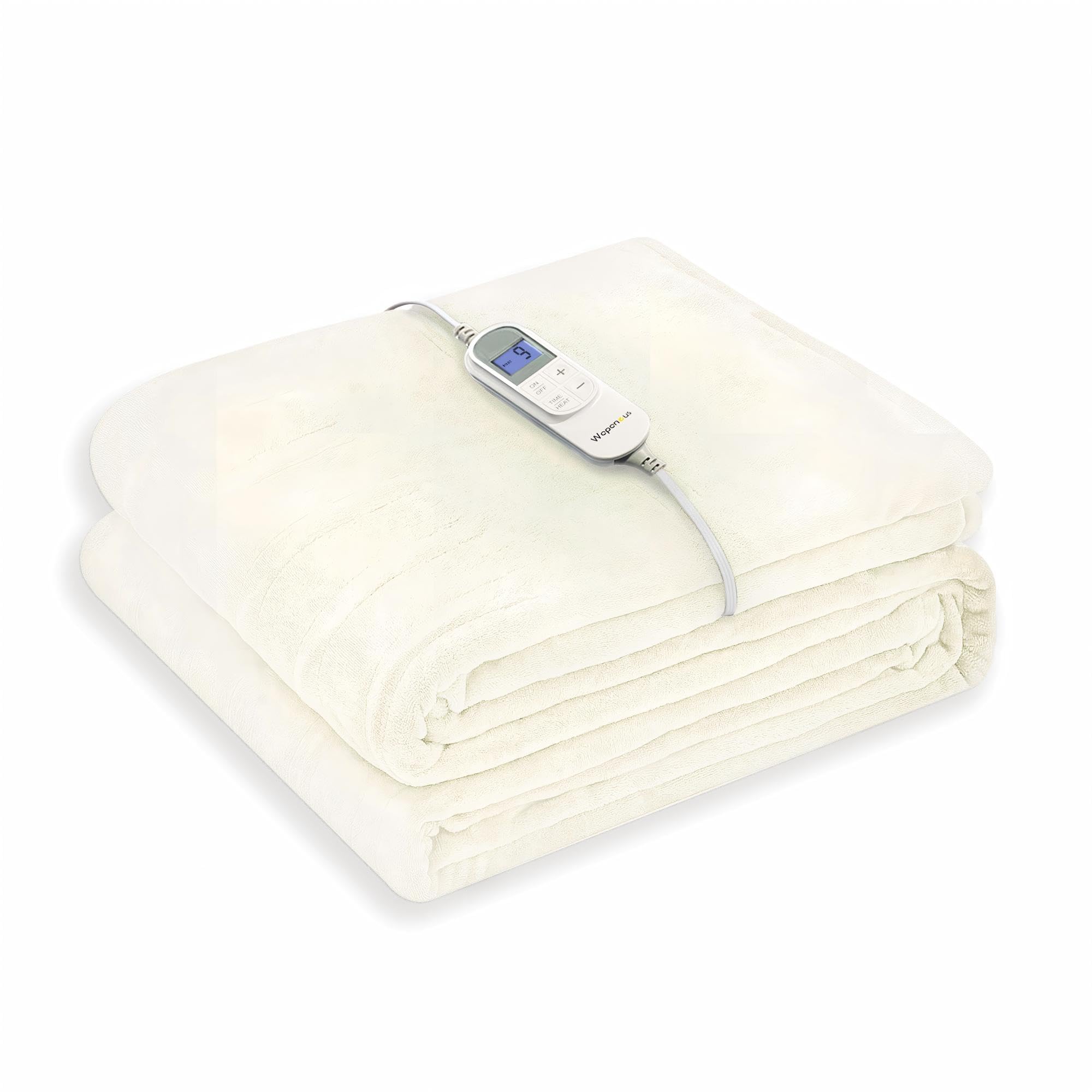 Photo 1 of Wapaneus Heated Blanket Electric Twin Size 62"x84" with 10 Heating Levels 12 Timer Settings 8 Hours Auto-Shut Off,Flannel Fast-Heating Electric Blanket,ETL Listed Machine Washable,Ivory