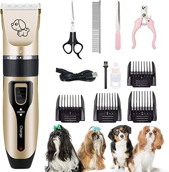 D Stil Tondeuse Pour Chien Professionnelle Tondeuse Chien Poil Long Epais Electrique Sans Fil Kit Toilettage Chien Rasoir Silencieuse Pour Chiens Chat Animaux Lame Detachable Et Lavable Avec Peignes Amazon Fr Animalerie