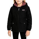 DKNY Girls Winter Jacket - Cozy Sherpa Fur Lined Weather Resistant Anorak Jacket - Full Zip Hooded Jacket for Girls