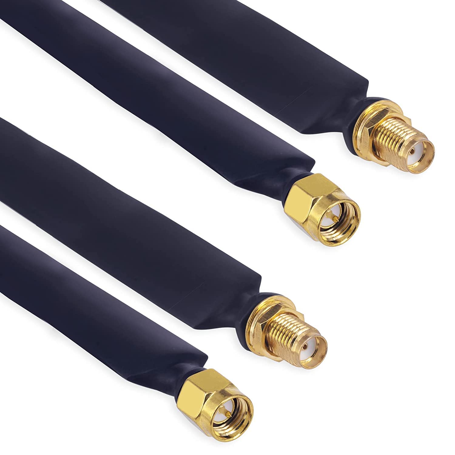 Ultra Flat Ghost Wire SMA Coax Jumper Cable, Male to Female Connector for Window Outdoor/Indoor Antenna Lead-in 1.15FT 2 Pack - HNT/WiFi Antenna (Not for TV)