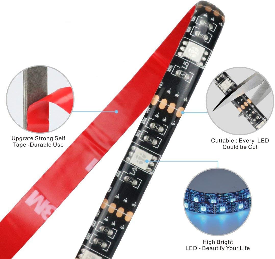 aijiaer TV LED Backlights, 9.8ft LED Strip Lights with Remote, USB Powered, Multicolor - Image 5