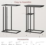 YMYNY C Shaped Side Table Small Sofa Table 61.5x40x26 cm Black HST004B view 6