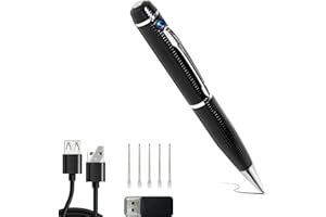 LO.BABY.VE Portable Hidden Camera Pen, Mini Body Video Camera Pen,1080P Security Camera with Loop Working, Photo Taking for Indoor/Outdoor Security, No WiFi, No Audio, Support up to 32GB SD Card(Not Included)