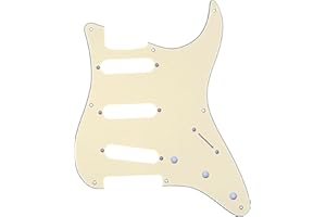 Musiclily Pro 8-Hole 50s 57 Vintage Style Strat SSS Guitar Pickguard for American Stratocaster, 3Ply Cream