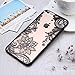 iPhone 6 Plus Case,iPhone 6s Plus Case,HUIYCUU Totem Henna Lace Flower Slim Fit Case Soft Bumper Border Matte Hard Back Cover Girls Paisley Datura Design for iPhone 6 / 6S Plus 5.5 inch,Black Mandala