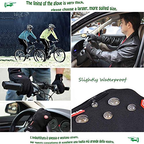 Waterproof Touch-Screen Gloves,with Full-Finger Design,for Outdoor Sports Climbing Dress Driving Cycling (Black, M) - Thumbnail 7