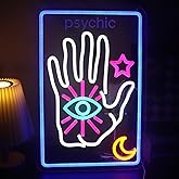 Psychic Tarot Card Neon Sign, Moon Star Decorations Light Up Signs,Fortune Teller Sign,Psychic Reader, Tarot Card Led Sign