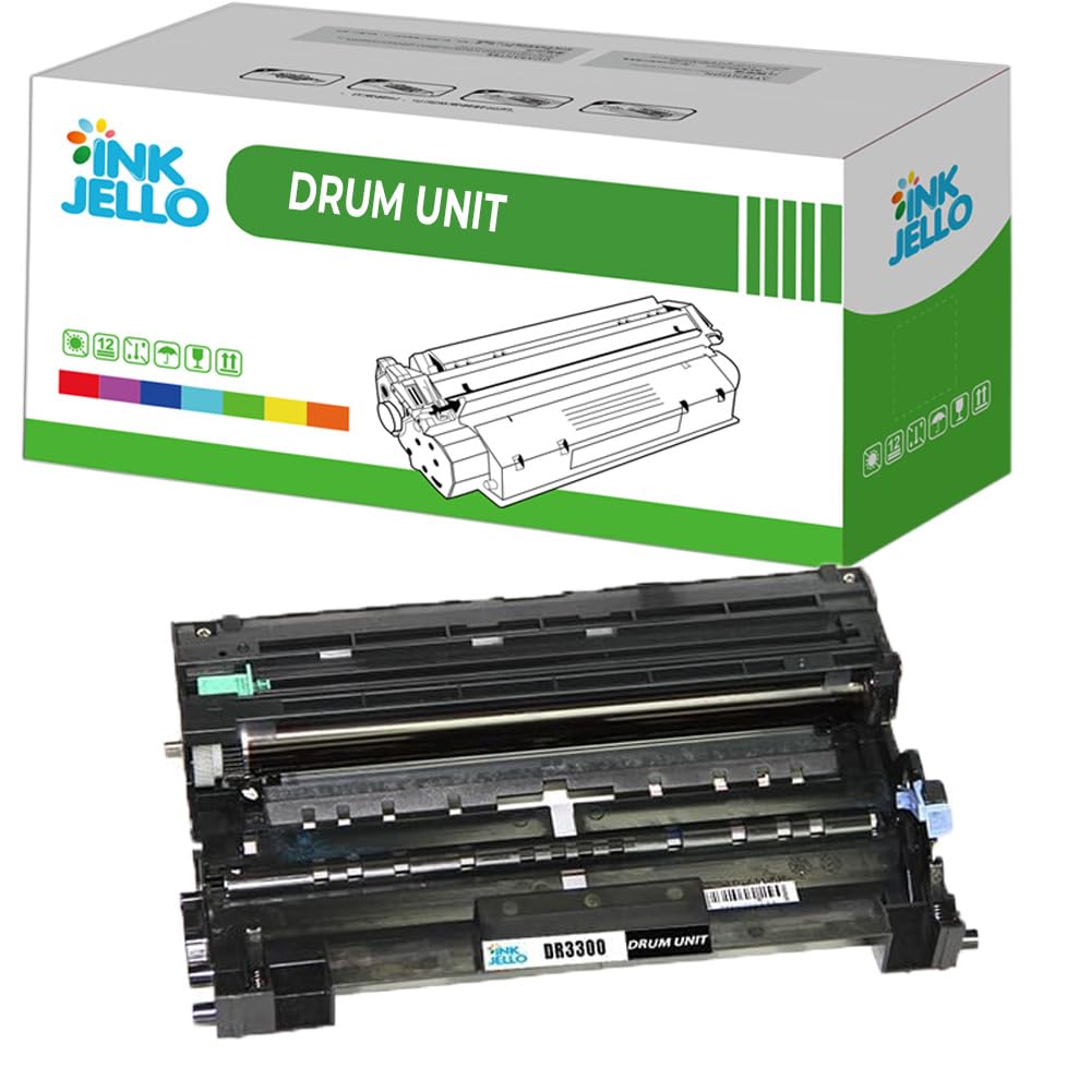 InkJello Drum Unit For Printer, Compatible With Brother DCP-8110DN 8250DN HL-5440D 5450DN 5450DNT 5470DW 6180DW 6180DWT MFC-8510DN 8520DN 8950DW 8950DWT DR3300 (Single-Pack)