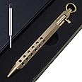 EKLOEN Six-Edge Solid Brass Pen, Bolt Action EDC Pocket Signature Pen