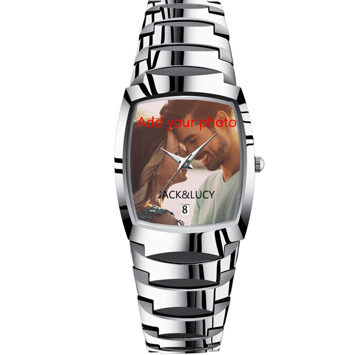 GIRLSIGHTPersonalized Watch Custom Watches with Photo Picture Watch for Men, Personalized Fathers Family Women Mens Couples Gift for Husband Or Dad 003