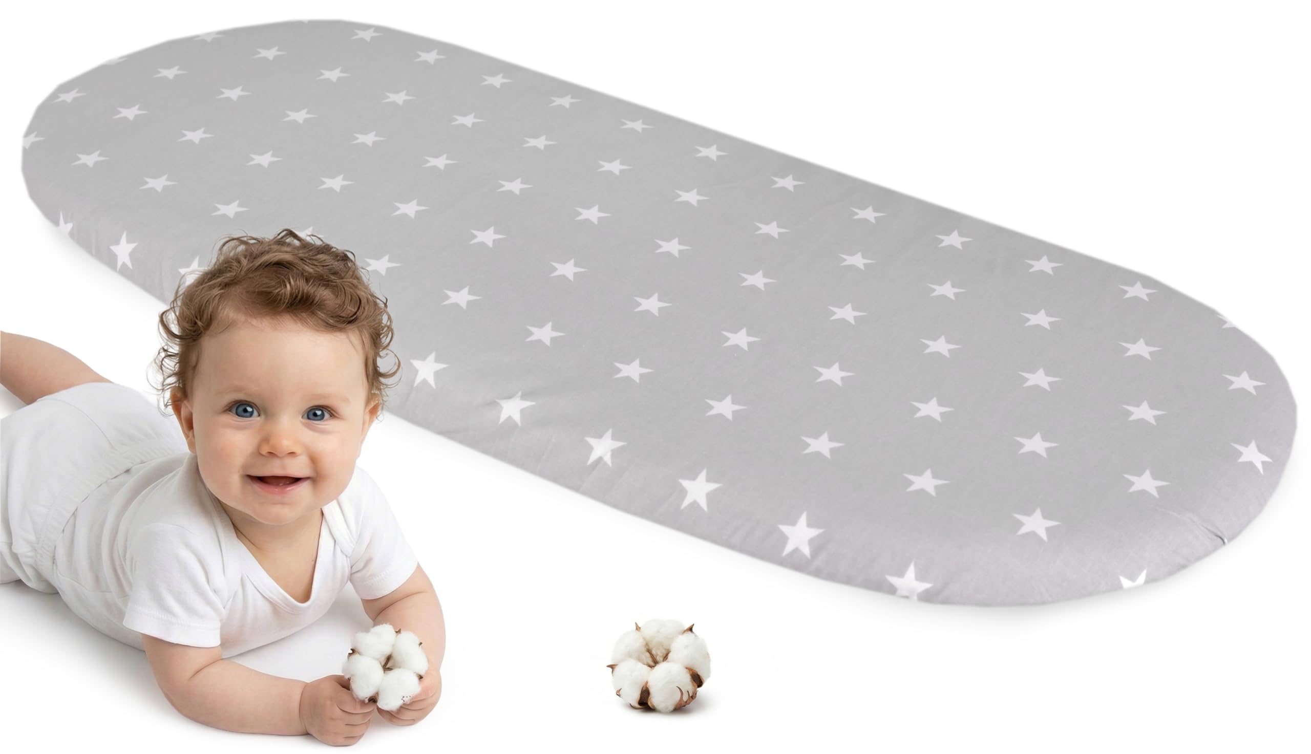 Medi Partners Fitted Sheet Pram 86 x 40 cm 100% Cotton Mattress Protector Baby — image 1