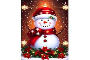 GGANMTERE Christmas Snowman Cross Stitch Kit for Adult, Easy Embroidery Kit Patterns Stamped Cross Stitching, Patterns Dimensions Needlecrafts Embroidery Kits Arts and Crafts for Home Decor 12x16 inch