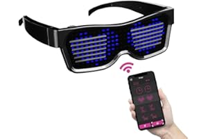 ACALEPH Customizable LED Light Up Glasses with Bluetooth for Parties,Festivals,Flashing Display